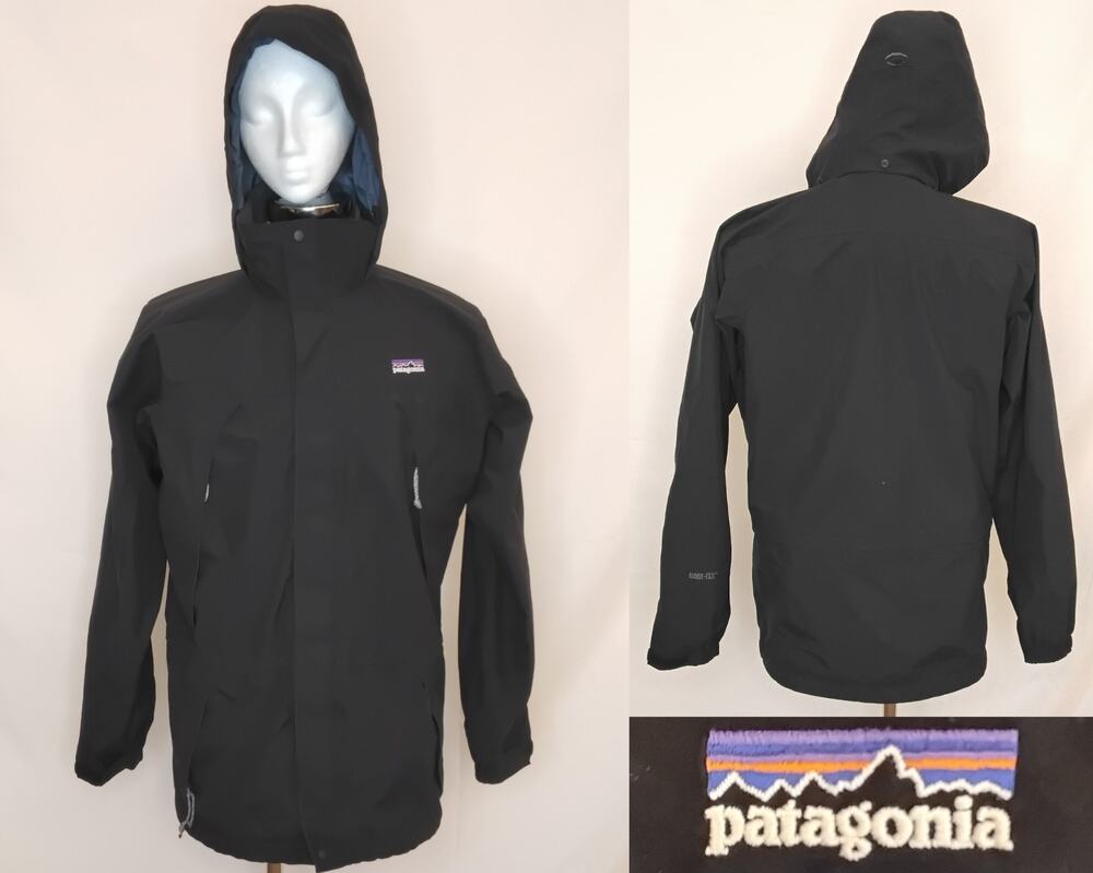 Patagonia Ski Jacket Men's Small Black Gore-tex Hooded Waterproof Winter #Z5763